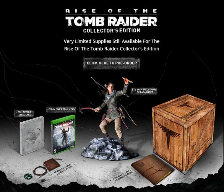 Square Enix Predicting Low Quantities for Rise of the Tomb Raider Collector's Edition