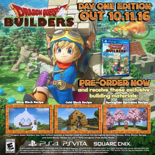 DRAGON QUEST BUILDERS Day One Edition Announced