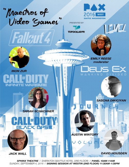 PAX West 2016 Maestros of Video Games Composer Panel Announced