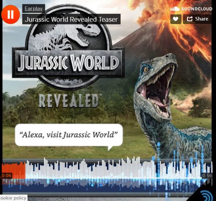 UNIVERSAL and EARPLAY Announce Premium Interactive Audio Adventure JURASSIC WORLD REVEALED for AMAZON ALEXA