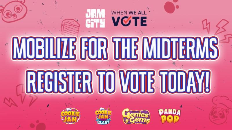 JAM CITY Teams with When We All Vote to Mobilize Voter Registration in Advance of the Midterm Elections