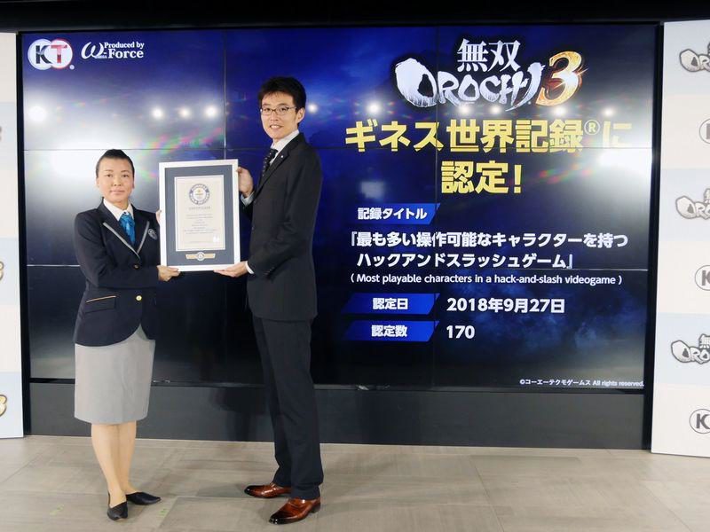 WARRIORS OROCHI 4 Achieves Guinness World Records Title of Having Most Playable Characters
