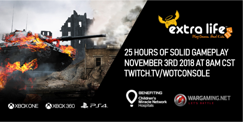 Join Wargaming During their EXTRA LIFE Marathon Charity Stream this Weekend