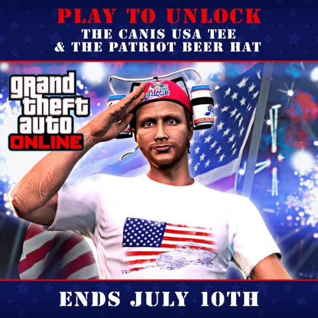 Fourth of July Week in GTA Online: Independence Day Specials, Bonuses, Free Tee, Beer Hat, + Massive Discounts and More