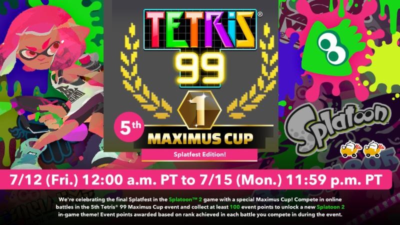 Nintendo News: The World of Splatoon Comes to Tetris 99 in the 5th MAXIMUS CUP Event