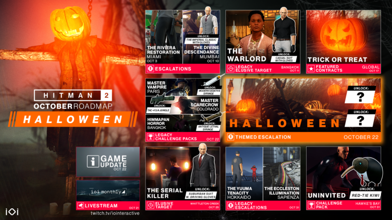 HITMAN 2 Free Content Updates Announced as Part of October Roadmap, Halloween Mission + Unlocks