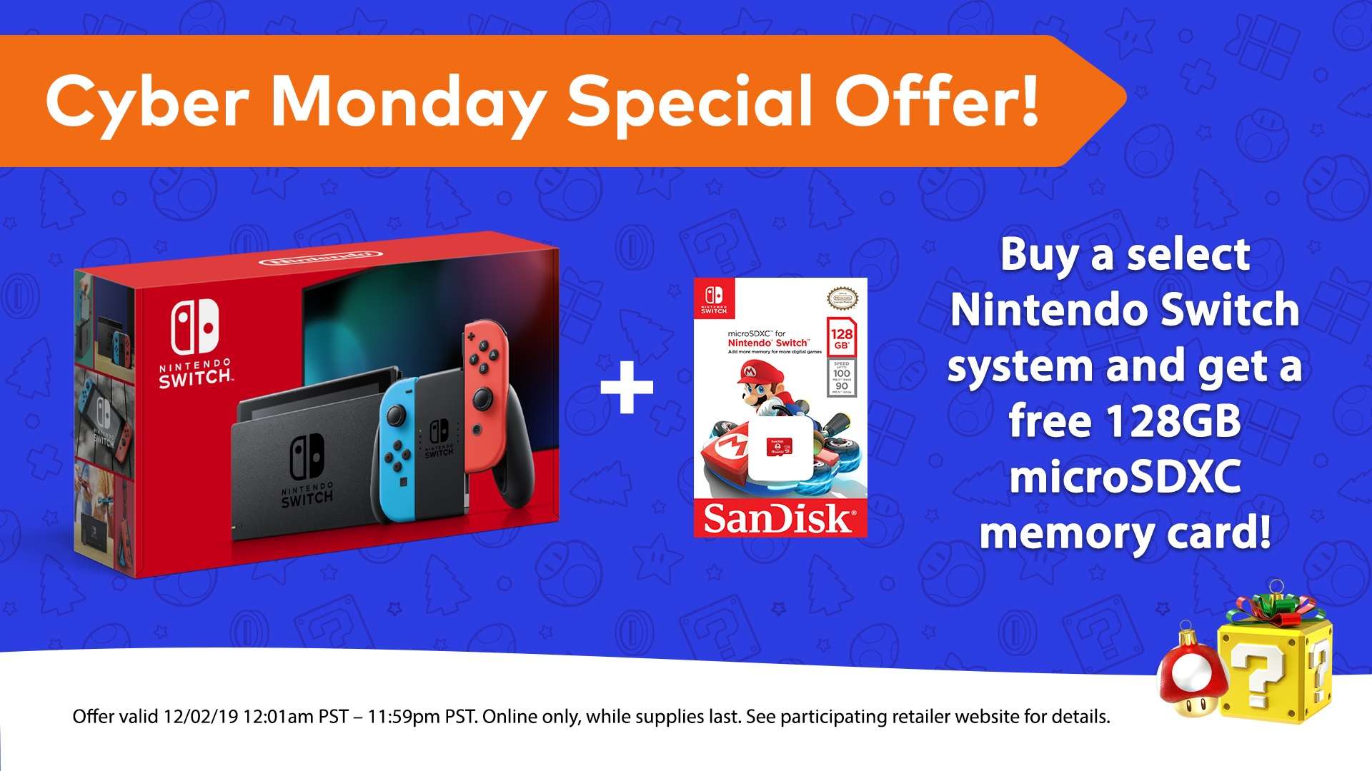 Purchase Nintendo Switch on Cyber Monday and Receive a Free 128GB microSD Card