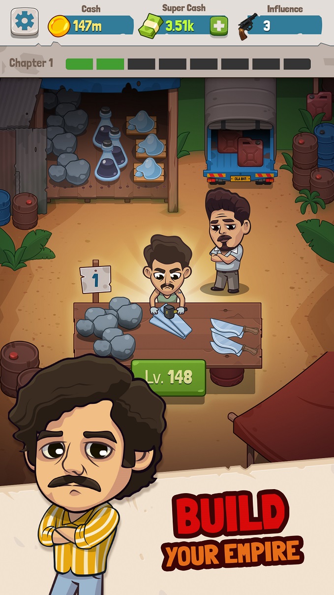 NARCOS: Idle Cartel Out on Mobile Devices Today