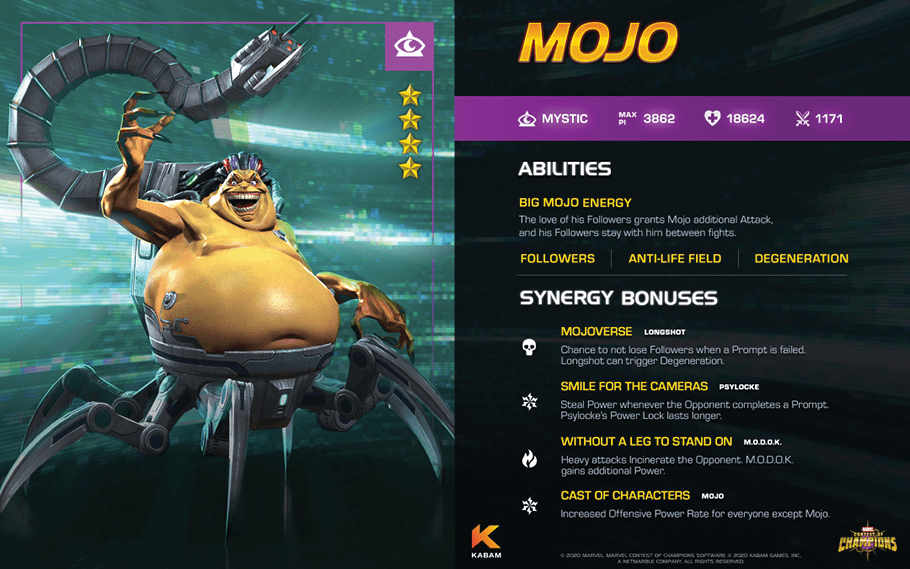 MARVEL Contest of Champions Welcomes MOJO