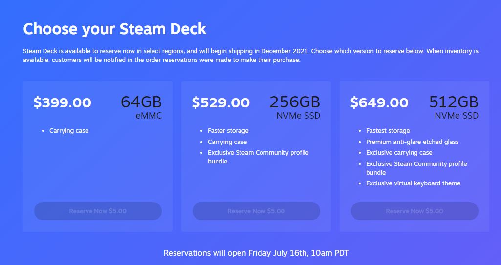 Steam Deck Announced, Begins Shipping this December