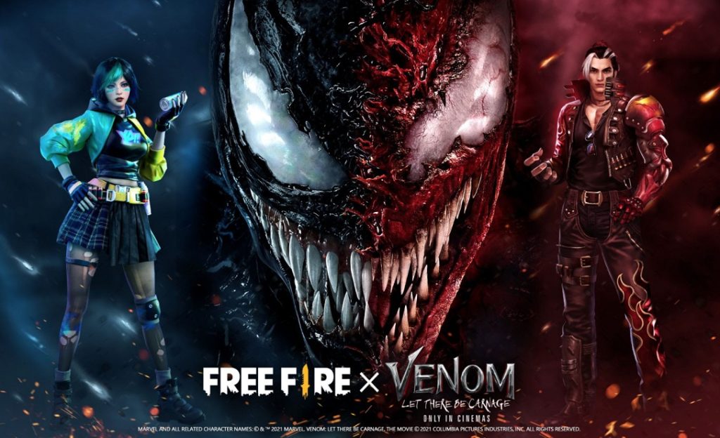 FREE FIRE First-Ever Movie Crossover with Venom: Let There Be Carnage Launches Oct. 10
