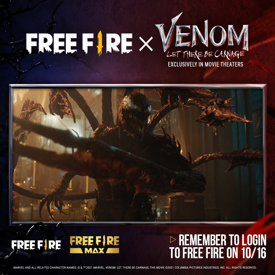 Today is Free Fire x Venom: Let There Be Carnage Peak Day