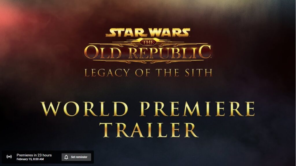 Star Wars: The Old Republic (SWTOR) to Debut CG Trailer with ILM Tomorrow, Feb. 15