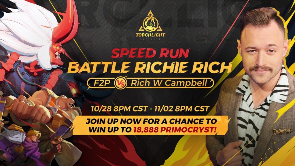 Torchlight: Infinite Speedrun Pits F2P Players Against Rich W Campbell