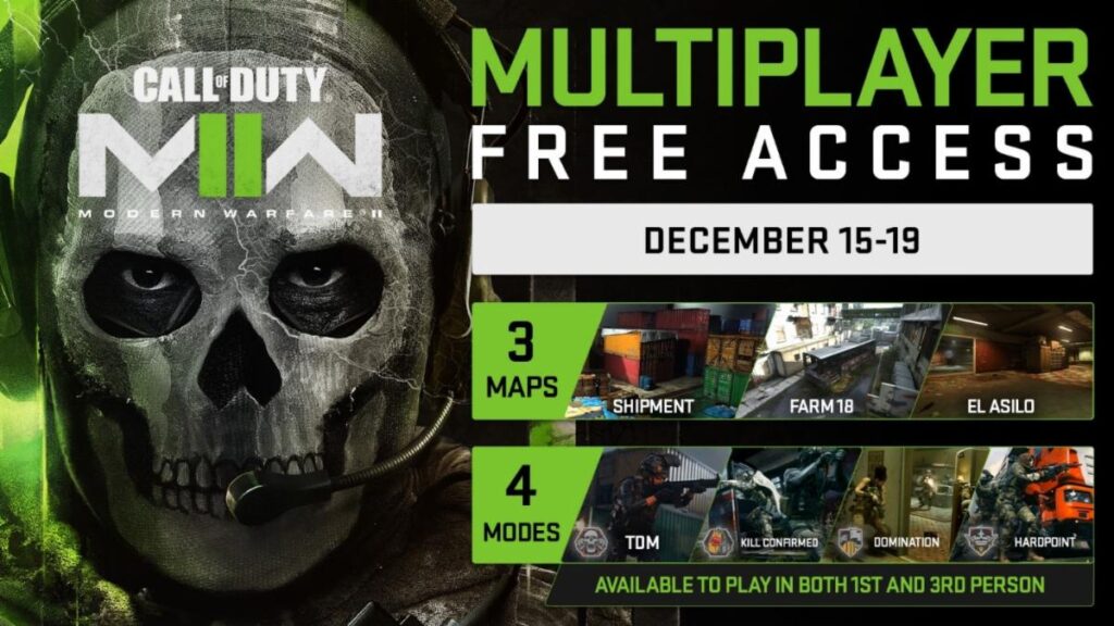 Call of Duty: Modern Warfare II Five-Day Free Access Starts Tomorrow, Dec. 15-19