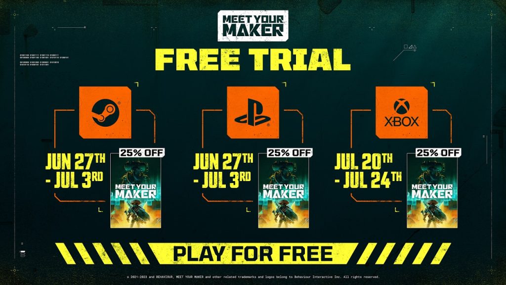 Behaviour Interactive Wants You to Play MEET YOUR MAKER for Free, June 27 to July 3 on PC and PlayStation