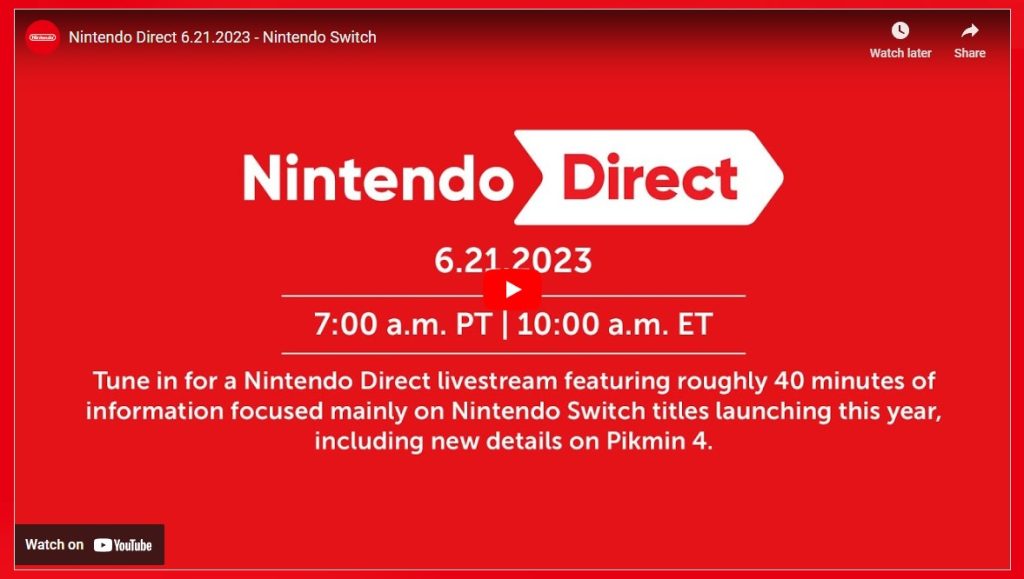 Nintendo Direct Arrives Tomorrow, June 21