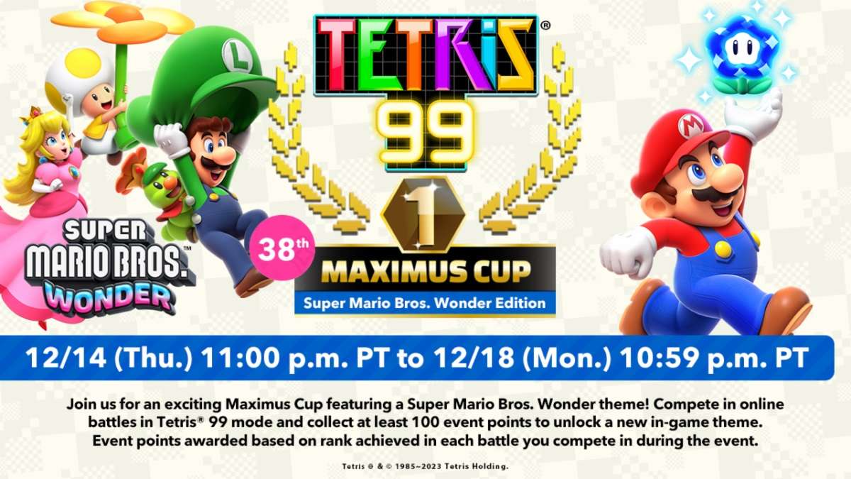 WarioWare: Move It! and Super Mario Bros. Wonder Events Coming Soon to Tetris 99 MAXIMUS CUP