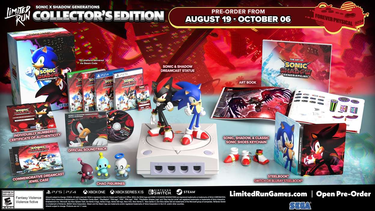 Limited Run Games' SONIC X SHADOW GENERATIONS Collector's Edition Now Available for Pre-Order Globally