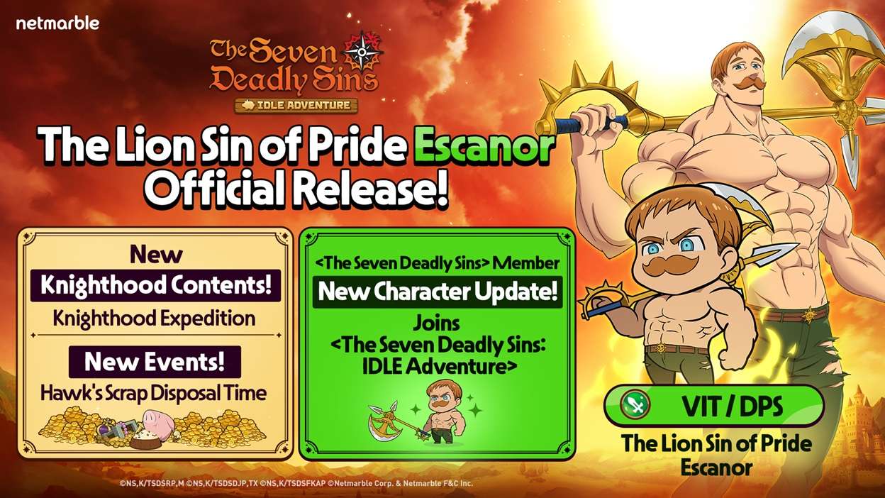 Netmarble’s The Seven Deadly Sins: IDLE Adventure New Update Features New Hero, The Lion Sin of Pride Escanor