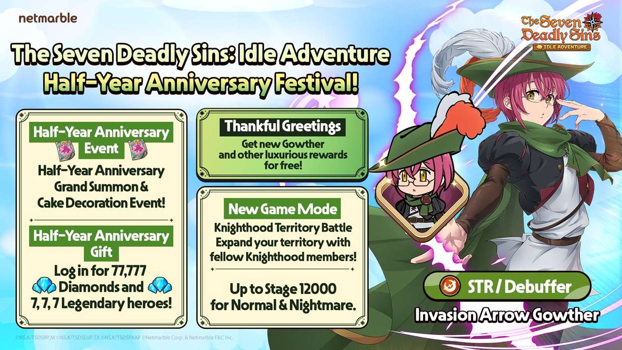 The Seven Deadly Sins: Idle Adventure Celebrates Half-Year Anniversary with Events, Knighthood Content, and New Characters