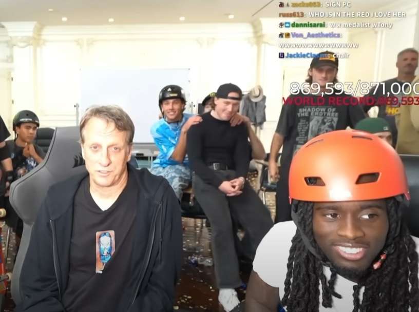 Kai Cenat Welcomes Tony Hawk at Mafiathon 3