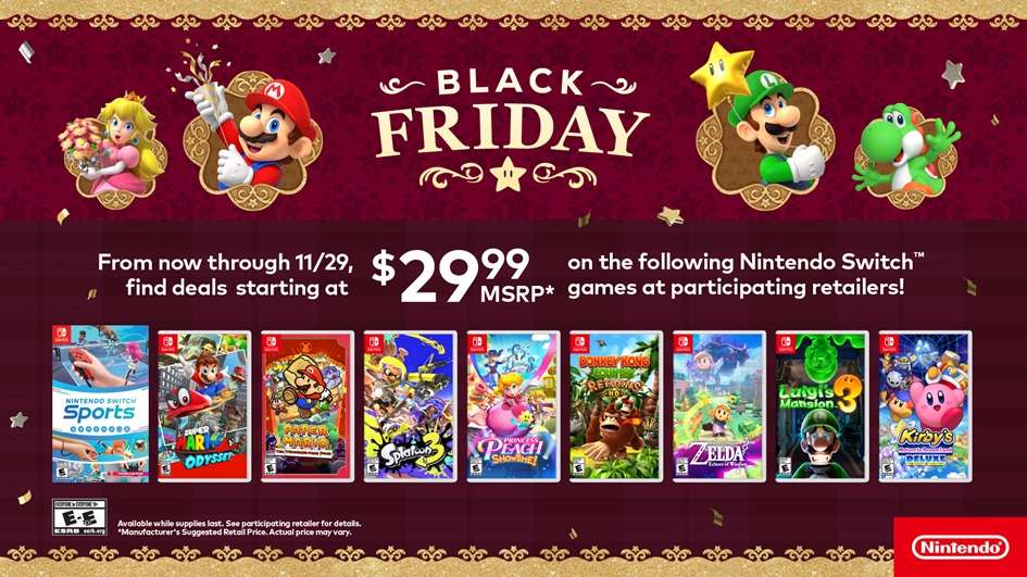 Black Friday and Cyber Monday 2025 Holiday Offers Announced by Nintendo