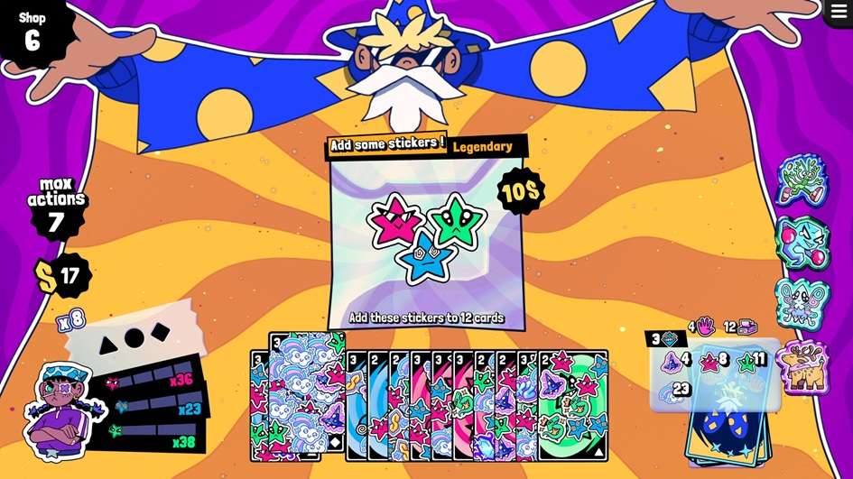 Stickerino Playable Demo Now Available thru May 11 via Steam Deckbuilder Fest